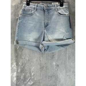 INC International Concepts Women's LT Indigo High-Rise Cuffed Denim Short SZ8/29